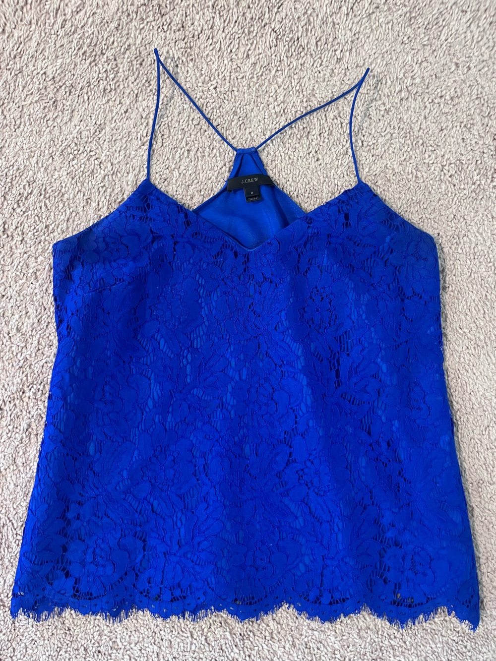 J. Crew Cobalt Lace shirt